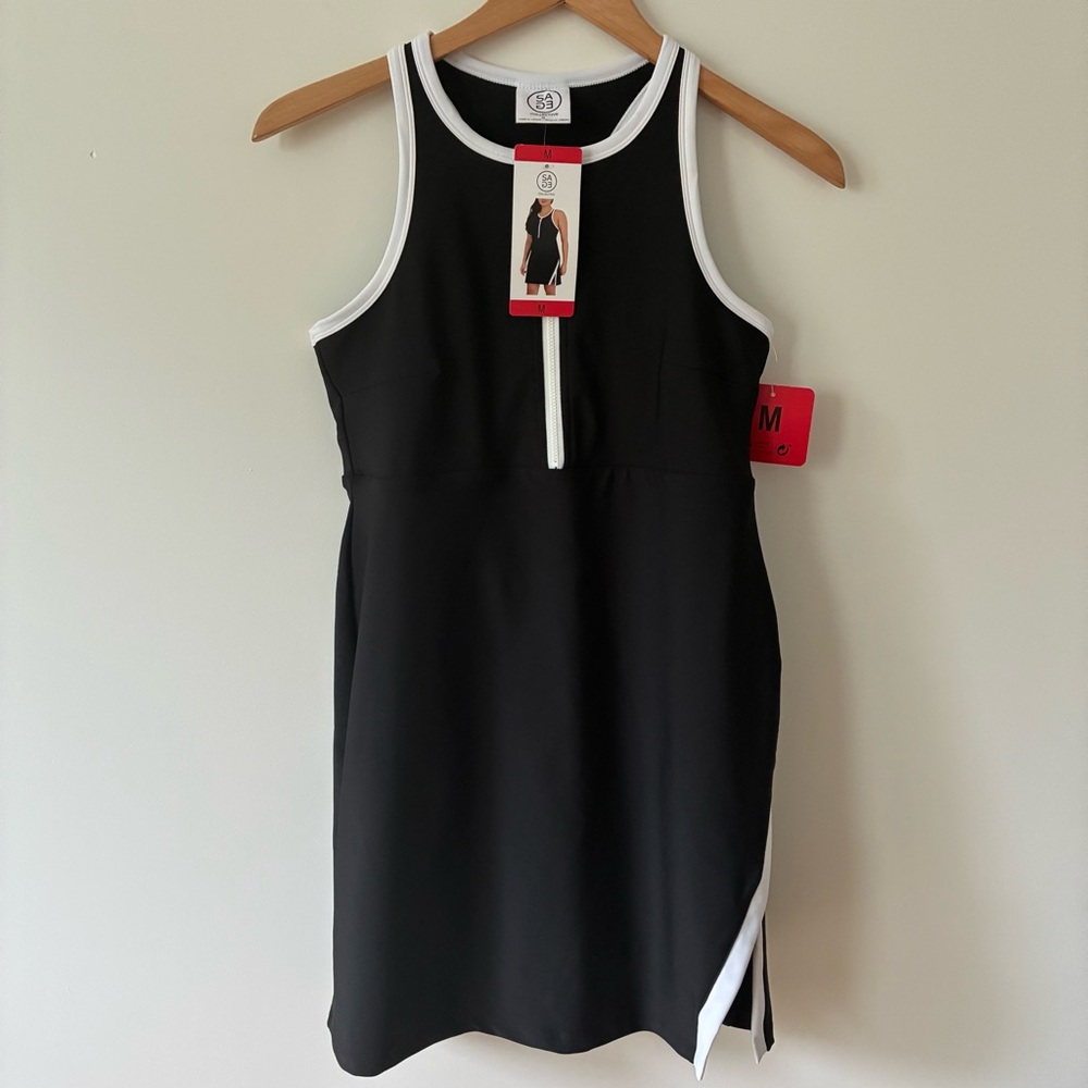 Sage Contrast Trim Mini Dress